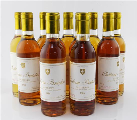 Eleven half bottles of Chateau Bourdon Sauternes 1986,